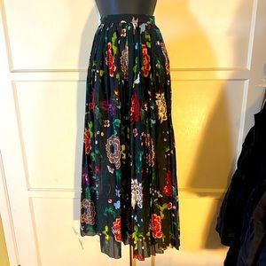 Adam Lippes Floral Pleated Wrap Skirt size 6 NWT